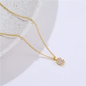 14k Gold Plated Tiny Square CZ Necklace Dainty Necklace Minimalist Gift